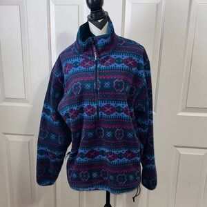 L.L. Bean Vintage Aztec Print Polartec Pullover Fleece Jacket